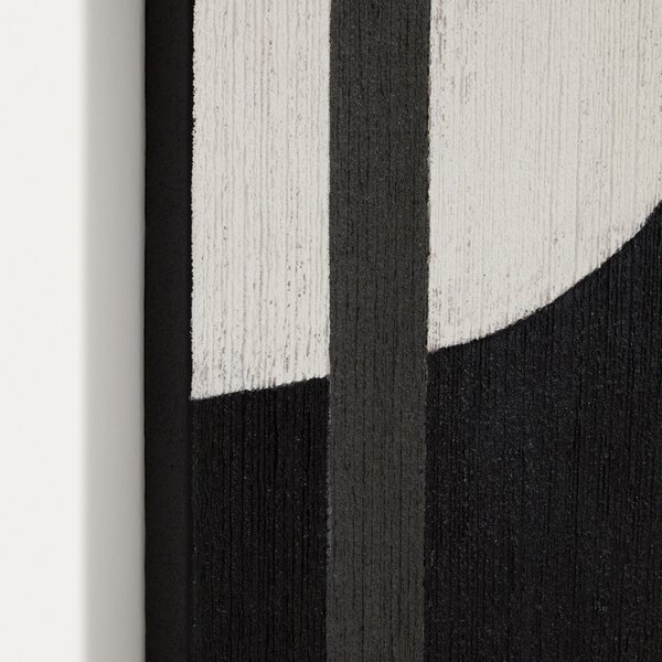 Kave Home Černobílý abstraktní obraz Onure 200 x 120 cm