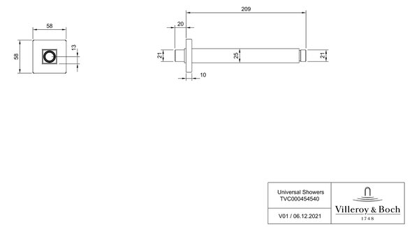 Villeroy & Boch Universal Showers stropní rameno || TVC00045454064