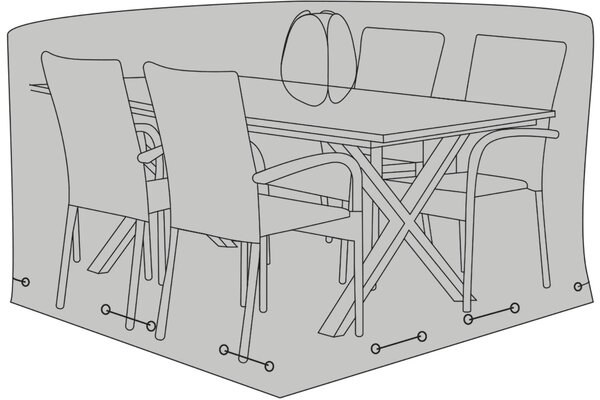 Nordic Living Černý ochranný obal na zahradní set stolu se čtyřmi židlemi Alex 180 x 155 cm