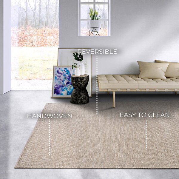 Béžový ručně tkaný koberec s příměsí vlny 160x230 cm Pradesh Linen White – Elle Decoration