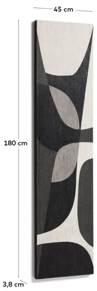 Kave Home Černobílý abstraktní obraz Onure 180 x 45 cm