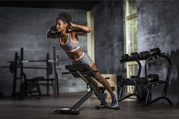 Gorilla Sports Hyperextenzní lavička skládací, černá