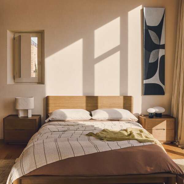 Kave Home Černobílý abstraktní obraz Onure 180 x 45 cm