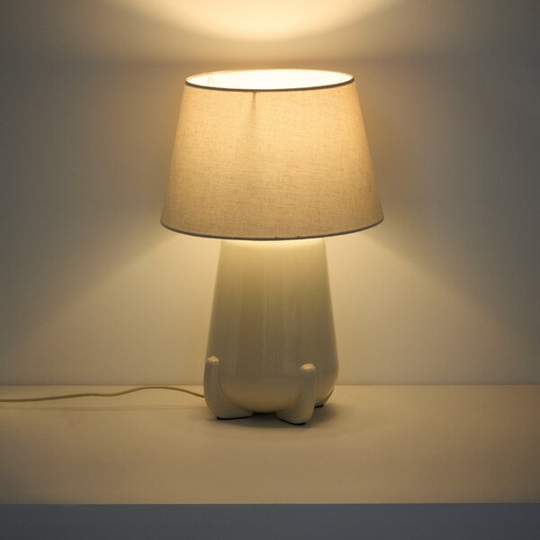 Kave Home Béžová keramická stolní lampa Odra