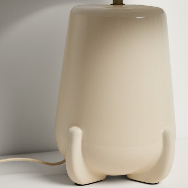 Kave Home Béžová keramická stolní lampa Odra