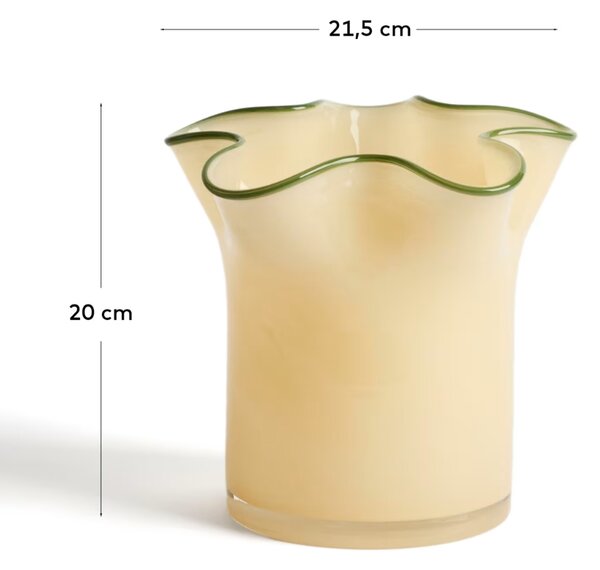 Kave Home Žlutá skleněná váza Endasi 20 cm