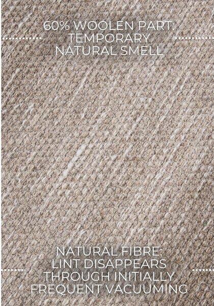 Béžový ručně tkaný koberec s příměsí vlny 160x230 cm Pradesh Linen White – Elle Decoration