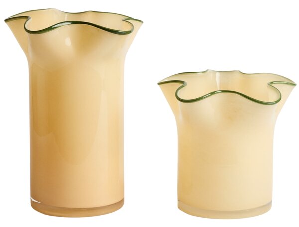 Kave Home Žlutá skleněná váza Endasi 20 cm