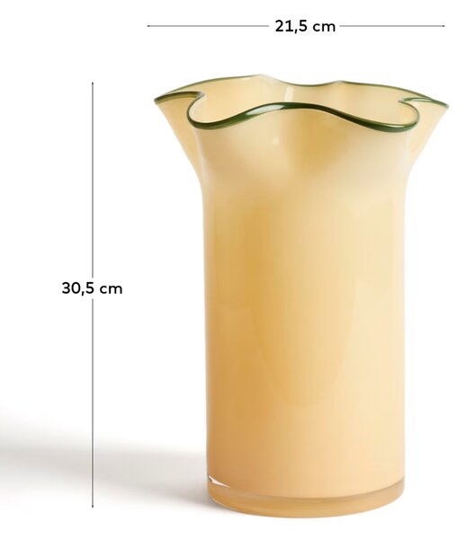 Kave Home Žlutá skleněná váza Endasi 31 cm