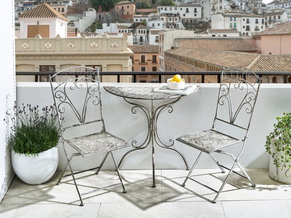 Bistro stolek NURRA 80 cm 36 cm Kov Šedá