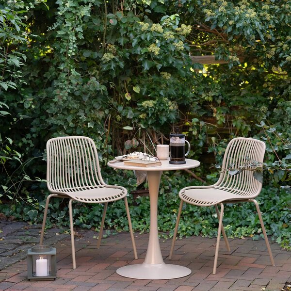 -25 % Dny MOMENTI– Nordic Living Béžový kovový zahradní bistro stolek Leira 60 cm
