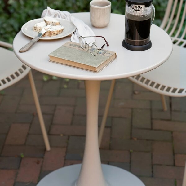 -25 % Dny MOMENTI– Nordic Living Béžový kovový zahradní bistro stolek Leira 60 cm