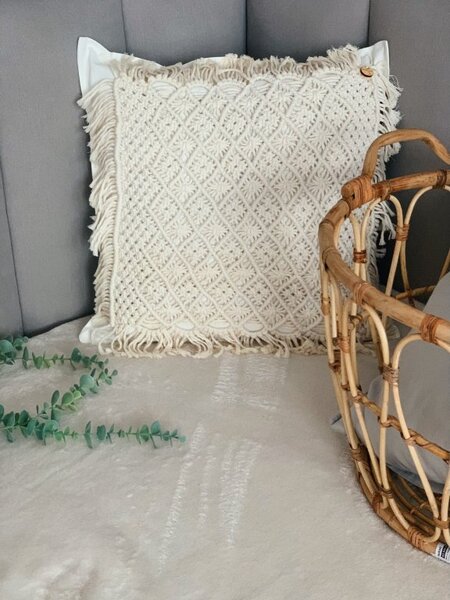BRIMOON Povlak na polštář macramé sluníčka