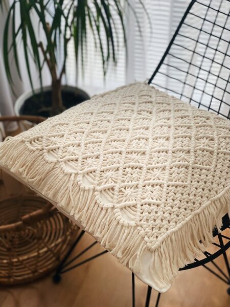 BRIMOON Povlak na polštář macramé sluníčka