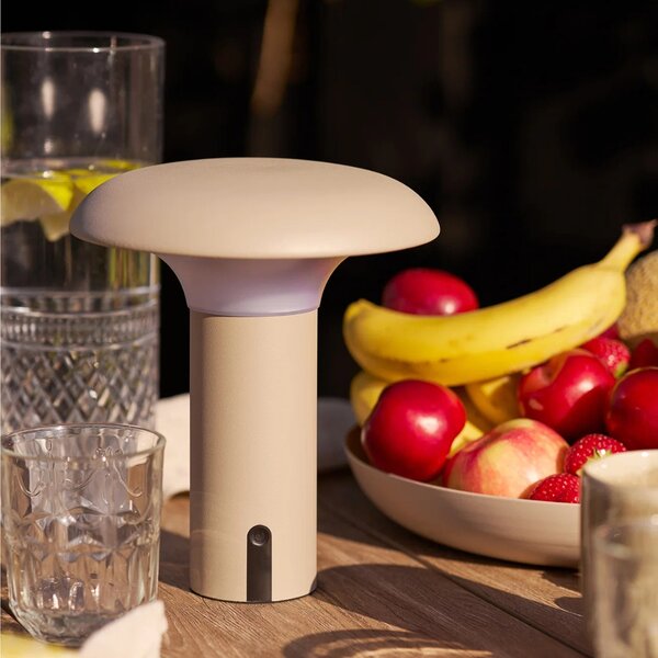 Nordic Living Béžová plastová nabíjecí stolní LED lampa Rami