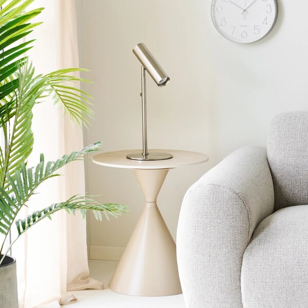 Nordic Living Stříbrná kovová stolní lampa Aris