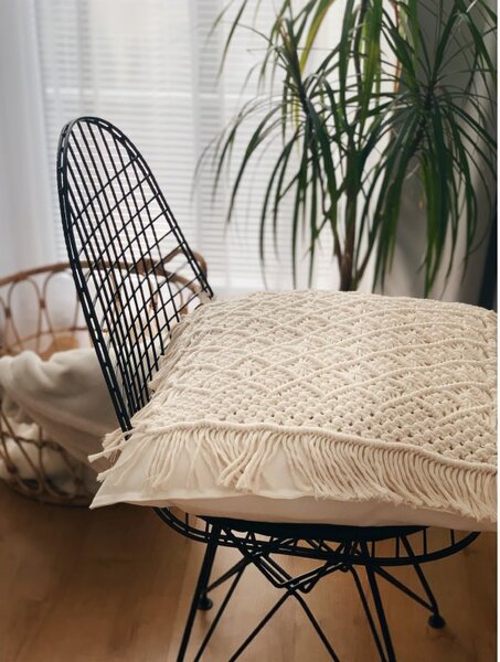BRIMOON Povlak na polštář macramé sluníčka