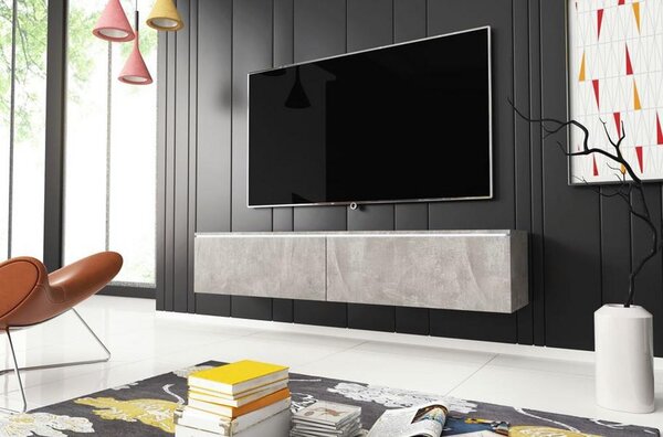 Nízka komoda s LED dekor beton