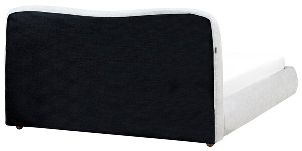 Postel s úložným prostorem Tkanina BLAGNAC 160 x 200 cm Světle šedá