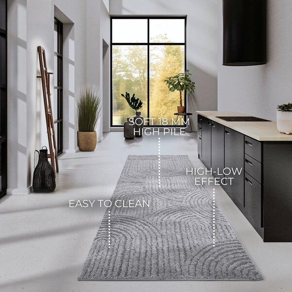 Šedý běhoun 80x240 cm Chappe Light Grey – Elle Decoration