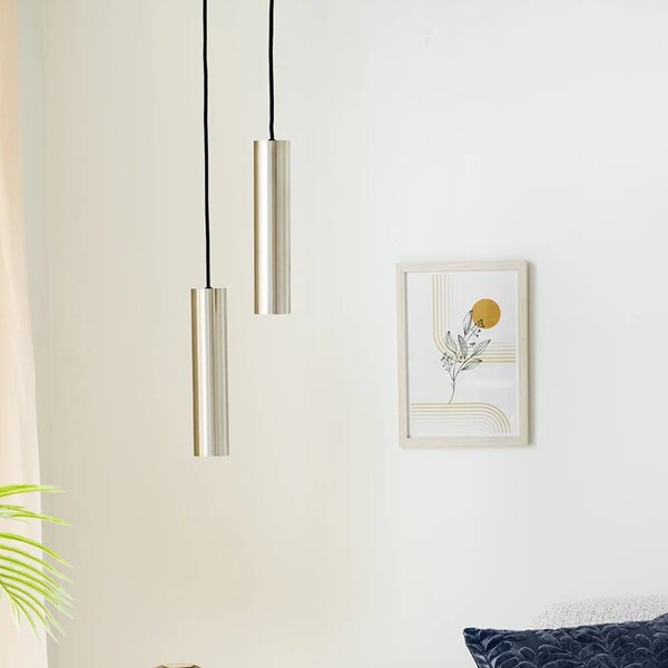 Nordic Living Stříbrné kovové závěsné světlo Aris 6 cm