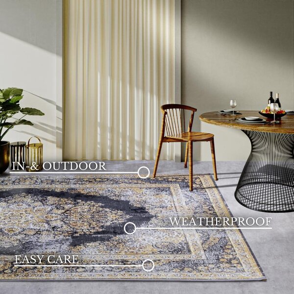 Venkovní koberec v antracitové a zlaté barvě 120x180 cm Martha – Villeroy&Boch