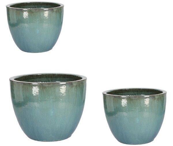 Bizzotto Set tří modrých zahradních květináčů Quang Ø28/37/46 cm