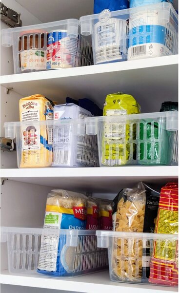 Usporadejto.cz Úložný koš, box a organizér extra hluboký 50cm x 20cm INVA, transparentní