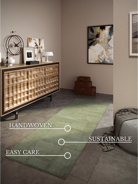 Zelený ručně tkaný vlněný běhoun 80x250 cm Alexis – Villeroy&Boch