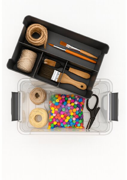 Orion Organizér, úložný box 2v1, multifunkční, šedý STORMAX - 9l, 35 x 23 x 17 cm