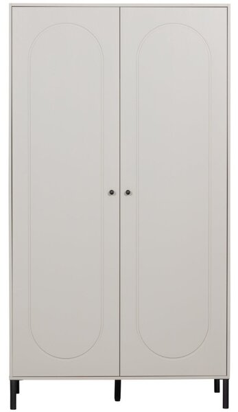 WOOOD Šedá dřevěná šatní skříň Xina 202 x 110 cm