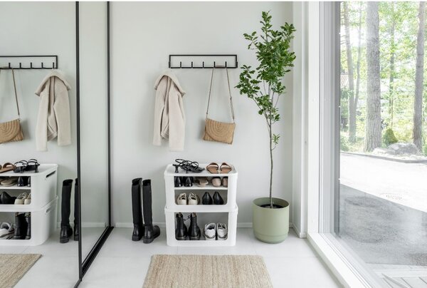 SMARTSTORE Úložný box s otevřenou přední hranou, MODULE, s víkem, bílý - 59,5 × 39,5 × 30 cm