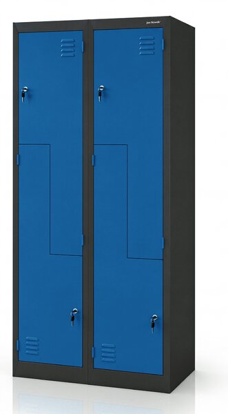 Šatní skříň typu L antracitovo-modrá: JULIA, 800 x 1850 x 450 mm