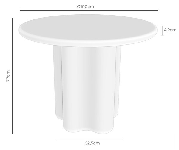 Somcasa Béžový jídelní stůl Michelle 100 cm