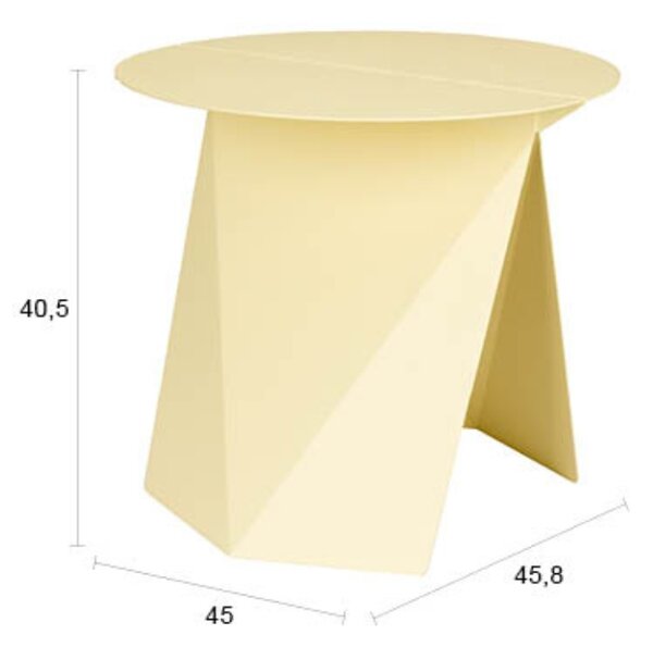 Zuiver Žlutý kovový odkládací stolek FOLDY 46 cm
