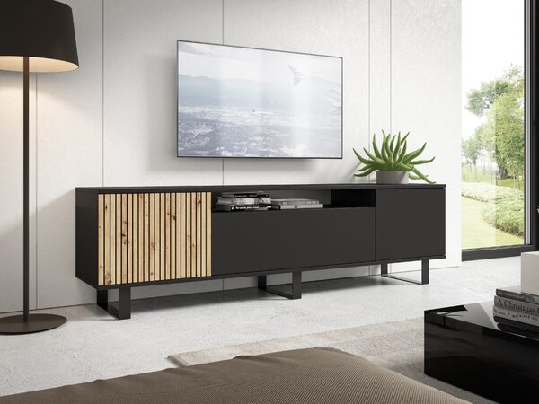 Velký TV stolek Beatriz 200 cm Barva: Černá / Artisan