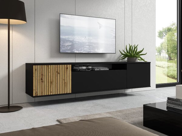 Velký TV stolek Beatriz 200 cm Barva: Černá / Artisan