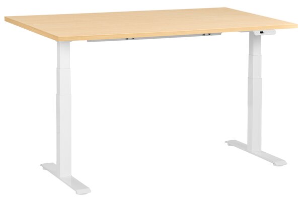 Elektricky výškově nastavitelný pracovní stůl DESTINES Světle hnědá/Bílá 160 cm 72 cm