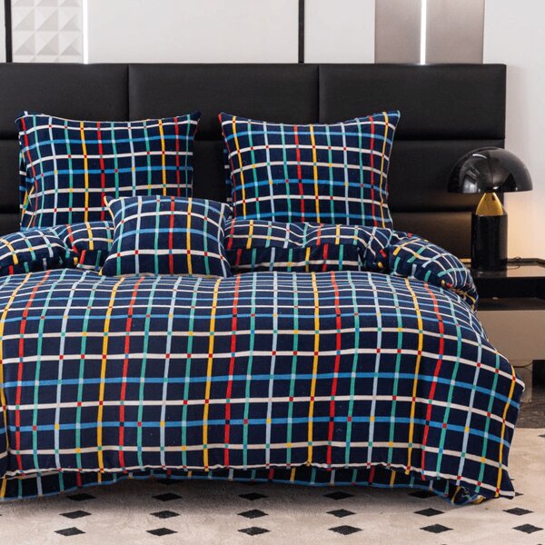 Povlečení mikroplyš GRID tmavě modré Rozměr povlečení: 70 x 90 cm | 140 x 200 cm