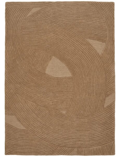 Nordic Living Hnědý vlněný koberec Dunno 160 x 230 cm