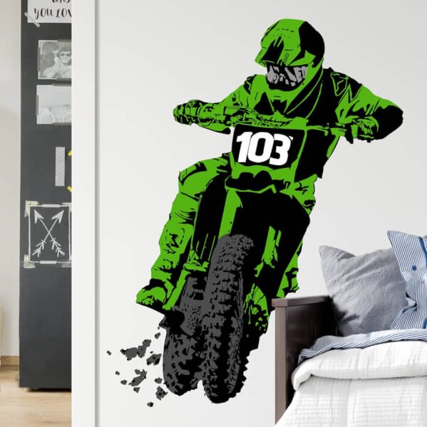 INSPIO-textilní přelepitelná samolepka - INSPIO - výroba dárků a dekorací - Samolepka na zdi - Motocross
