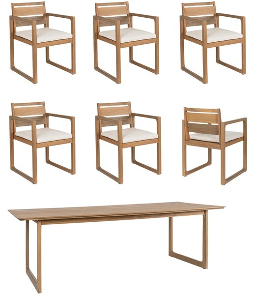 Bizzotto Dřevěný zahradní set stolu a šesti židlí Adrian