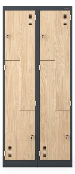 Šatní skříň typu L antracitová / dub sonoma: Eco Design JULIA, 800 x 1850 x 450 mm