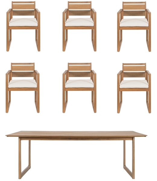 Bizzotto Dřevěný zahradní set stolu a šesti židlí Adrian