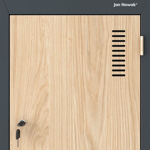 Šatní skříň typu L antracitová / dub sonoma: Eco Design JULIA, 800 x 1850 x 450 mm