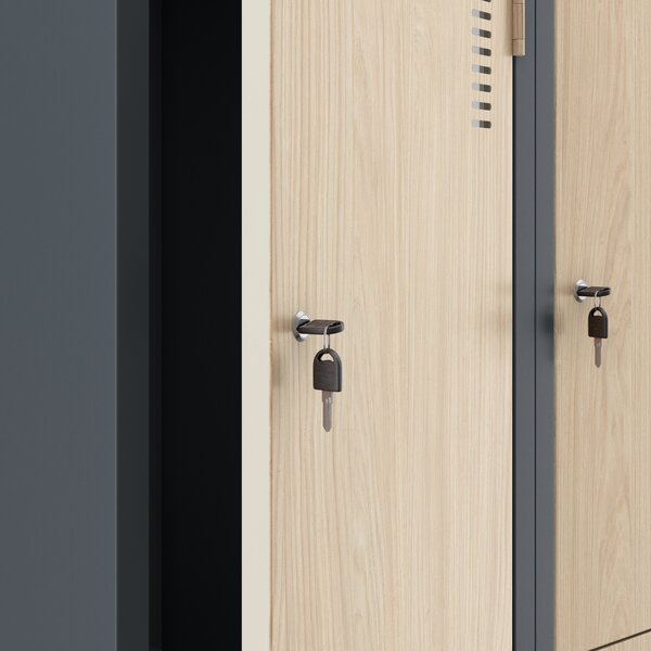Šatní skříň typu L antracitová / dub sonoma: Eco Design JULIA, 800 x 1850 x 450 mm