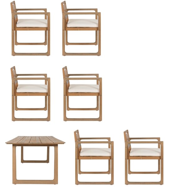 Bizzotto Dřevěný zahradní set stolu a šesti židlí Adrian
