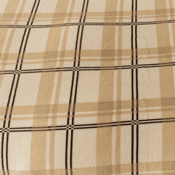 Mikroplyšové povlečení PLAID krémové Rozměr povlečení: 2 ks 70 x 90 cm | 200 x 220 cm
