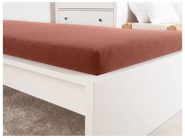 Jersey prostěradlo do dětské postýlky EXCLUSIVE hnědé 70 x 140 cm