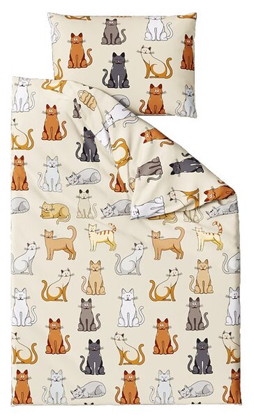 Flanelové povlečení COLORED CATS krémové Rozměr povlečení: 2 ks 70 x 90 cm | 200 x 220 cm